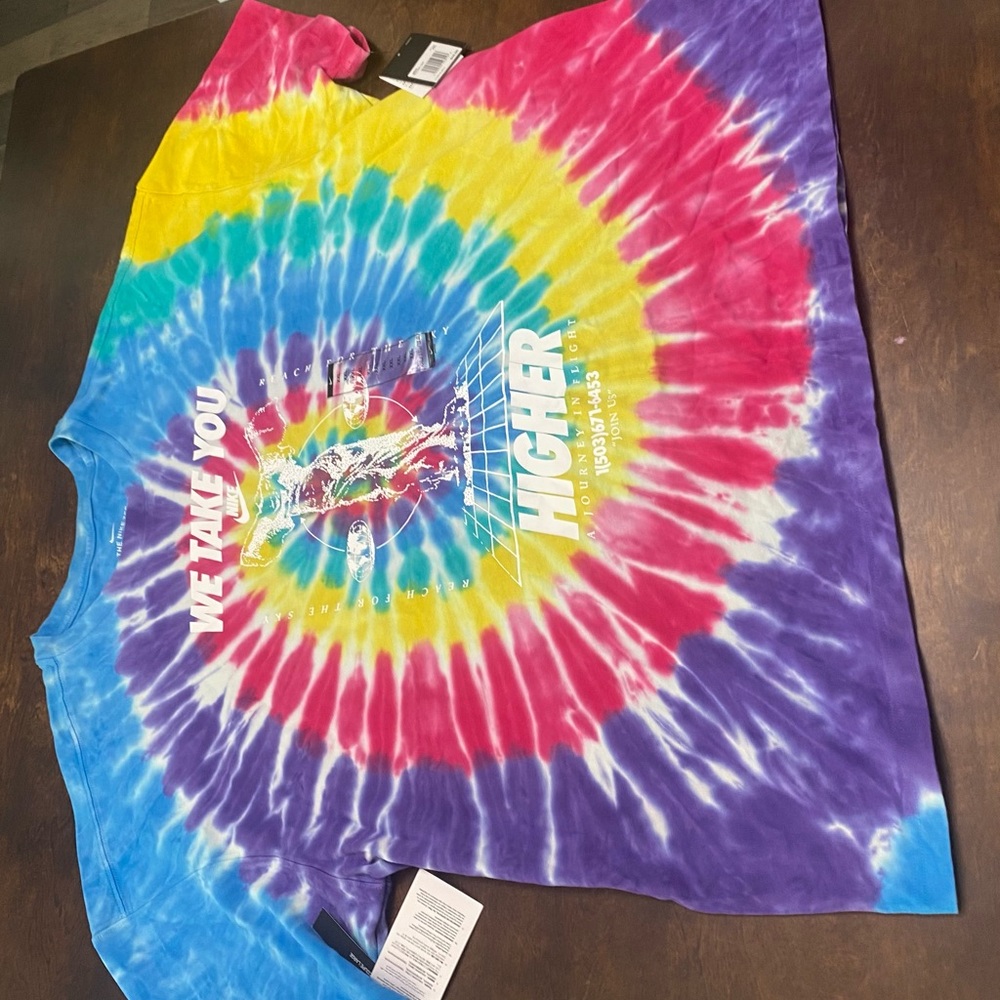 Nike Men's Tie-Dye Short Sleeve Tee - Blue, Yellow, Pink, Purple